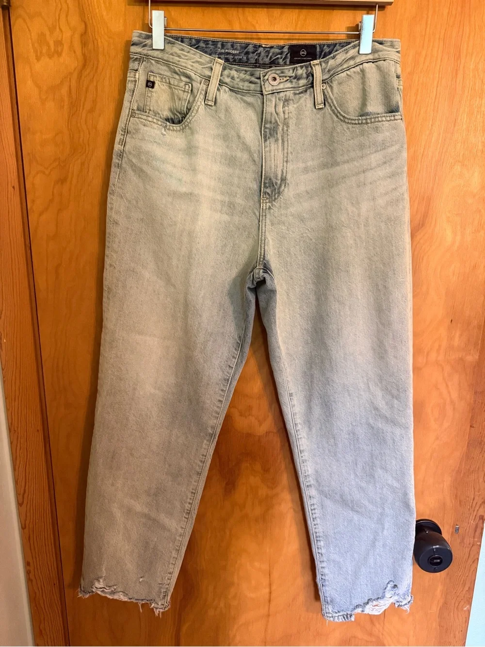 AG Adriano Goldschmied Distressed Phoebe High Waist Tapered Jeans Size 31 Women